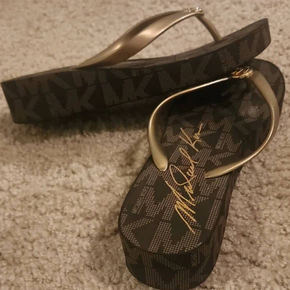 Michael Kors Brown and Gold Sandals - Picture 3 of 3
